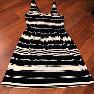 J Crew Navy Stripped Dress Button Up Back